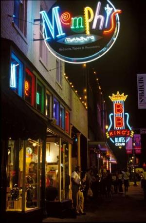 Beale Street at night